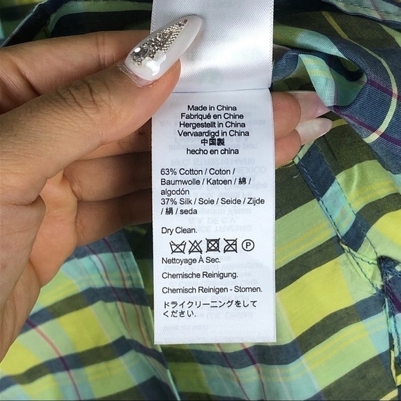 J. Crew Classic-fit silk-cotton voile ruffleneck shirt in spring plaid - Picture 5 of 8